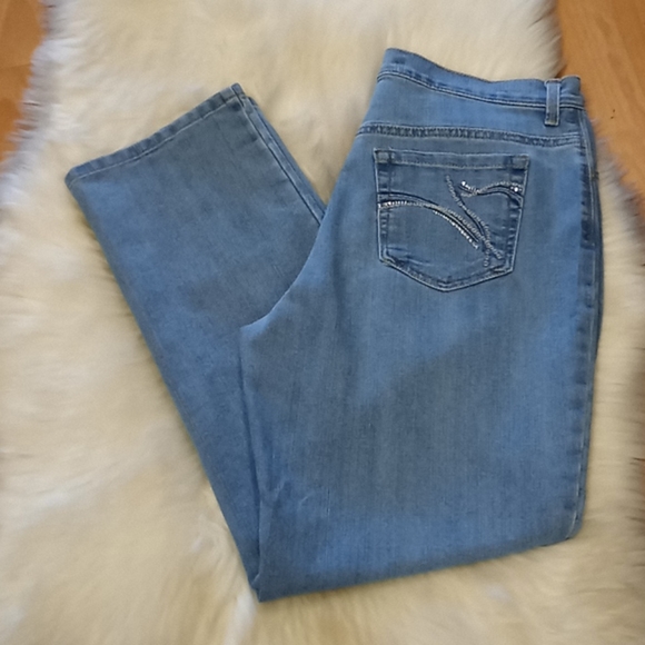 Gloria Vanderbilt Blue Bling Amanda Jeans - Picture 1 of 13